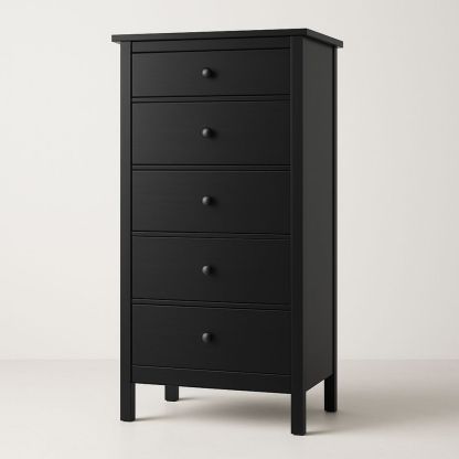Kommode med 5 skuffer MDF Svart 80x40x120 cm-havremoderne