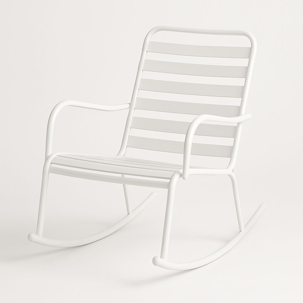 Hvit Gynge Stol Aluminium Utendørs-havremoderne