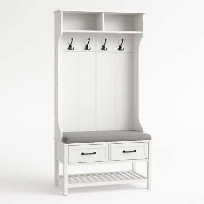 Klesorganisator i Tre med Puter og Skuffer, Hvit-havremoderne