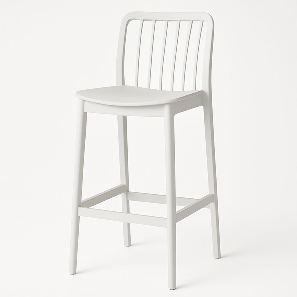 Barstol i plast 45x50x100 cm hvit-havremoderne