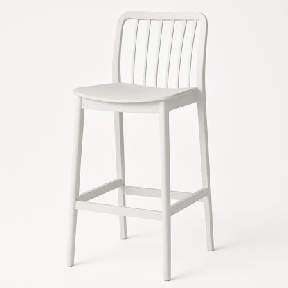 Barstol i plast 45x50x100 cm hvit-havremoderne