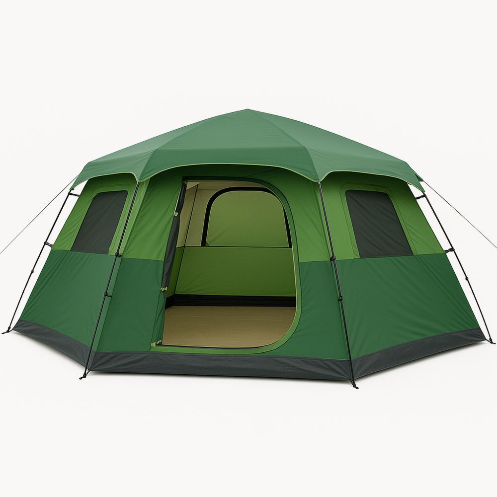 Campingtelt i polyester, gronn, vanntett-havremoderne