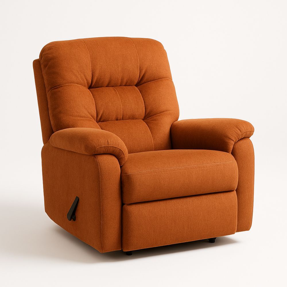 Lenestol i regulerbar oransje stoff-havremoderne