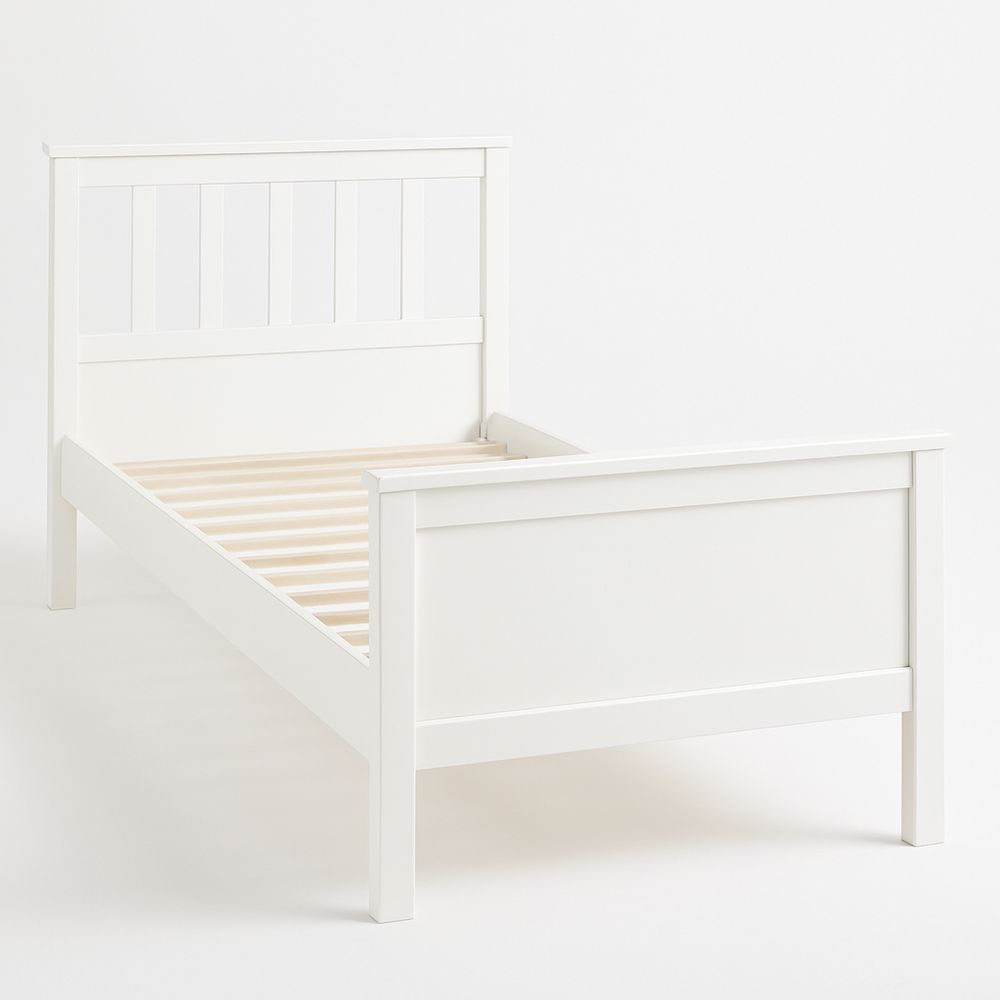 Hvit MDF enkeltsengramme 90x200 cm-havremoderne