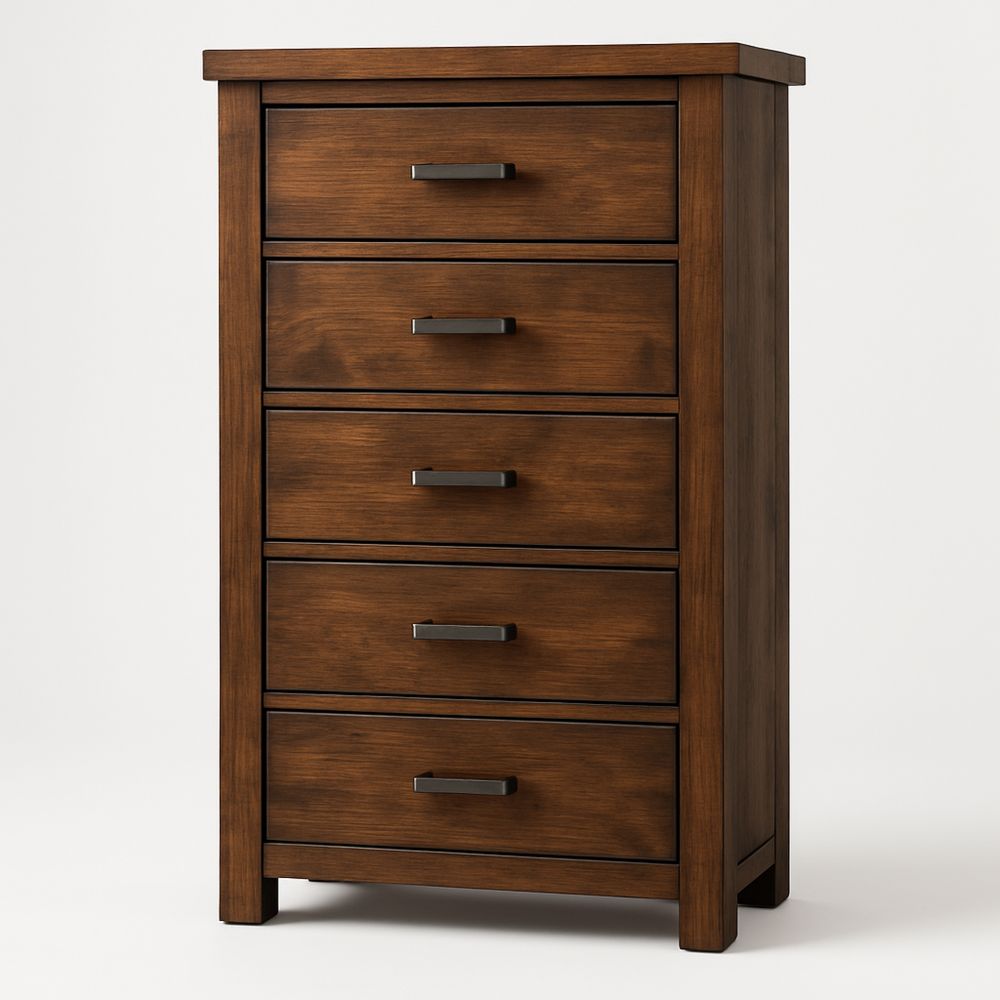 Trekabinett med 5 skuffer brun-havremoderne