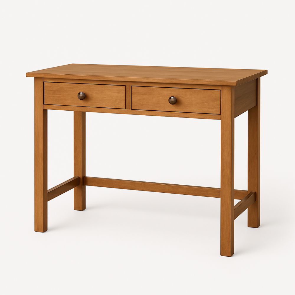 Skrivebord i tre med to skuffer 100x50x75 cm-havremoderne