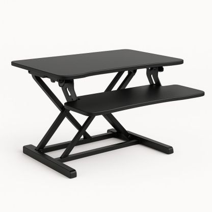 Høydejusterbart skrivebord svart stål og MDF 80x40 cm-havremoderne