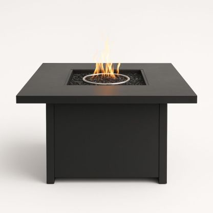 Utendørs ildbord i metall svart 80x80x50 cm-havremoderne