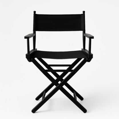 Utendørs stol i svart canvas og metall, 88 cm høy-havremoderne