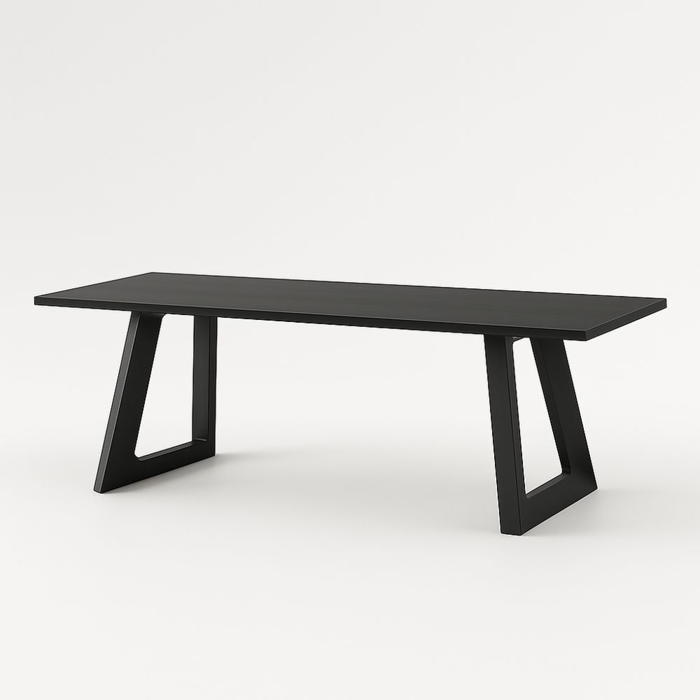 Spisebord i MDF og stål svart 200x90x75 cm-havremoderne