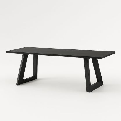 Spisebord i MDF og stål svart 200x90x75 cm-havremoderne