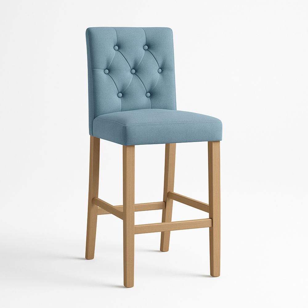 Blå barkrakk med linpolstring og treben-havremoderne