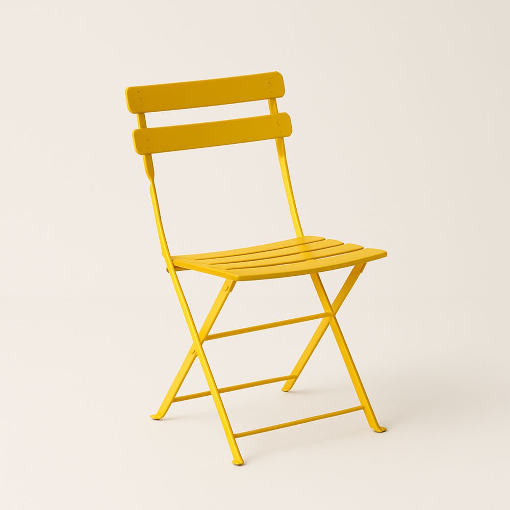 Utendørs sammenleggbar stol i metall gul-havremoderne