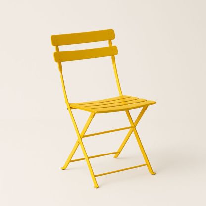 Utendørs sammenleggbar stol i metall gul-havremoderne
