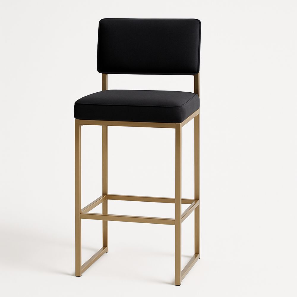 Barstol med stålrørsramme og polyester, svart 104cm-havremoderne