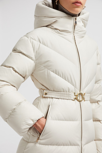 Brosse Diagonal-Quilted Hooded Short Down Jacket