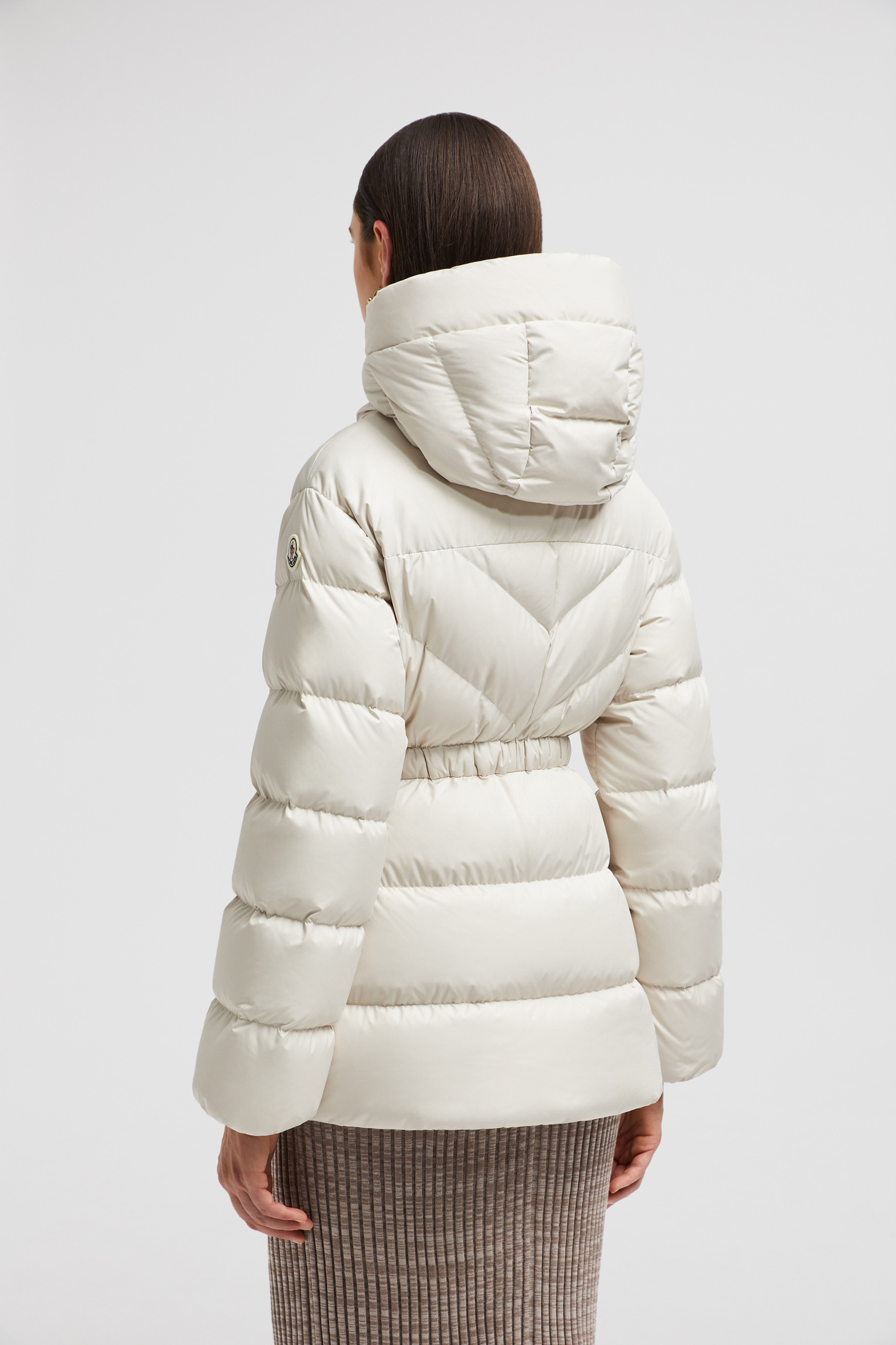 Brosse Diagonal-Quilted Hooded Short Down Jacket