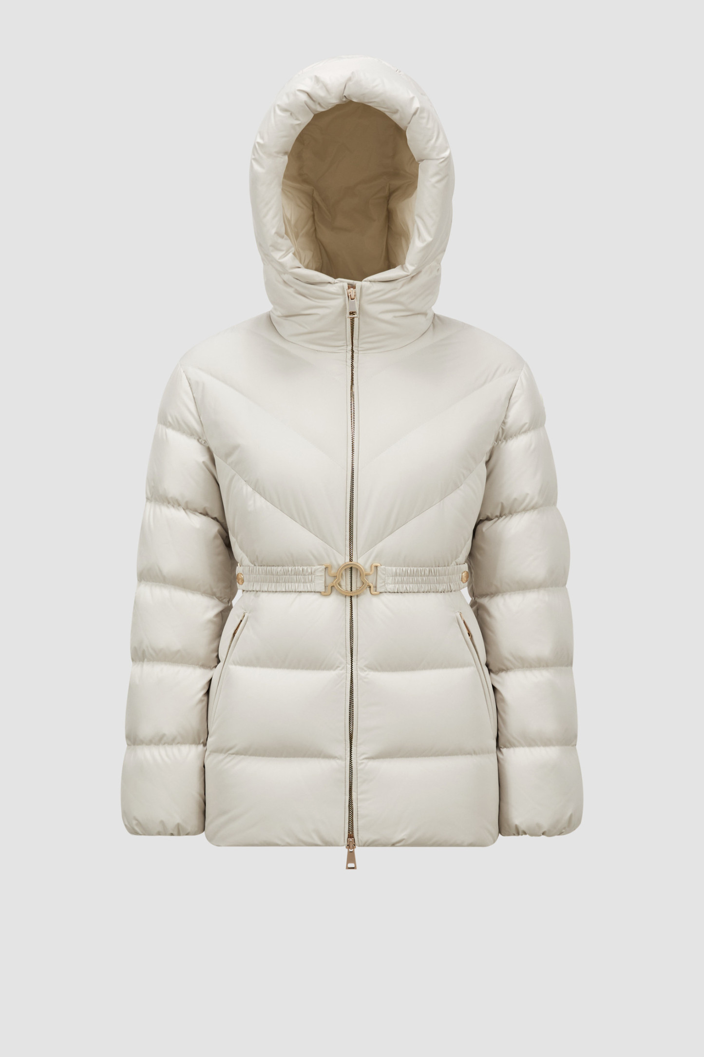 Brosse Diagonal-Quilted Hooded Short Down Jacket