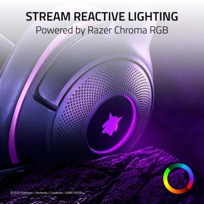 Razer Kraken Kitty V2 USB PC Gaming Headset, Stream Reactive, Pokemon Gengar Edition