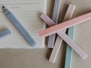 neutral highlighter set stationery office supplies inspirational motivational messages