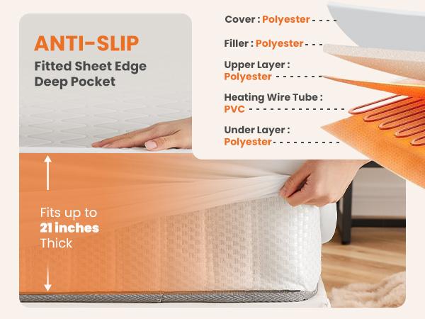 【NEW YEAR DEAL】Heated Mattress Pad &ndash; Quilted Electric Bed Warmer with 12 Heat Settings, 10‑Hour Auto Shut‑Off, Machine Washable,White