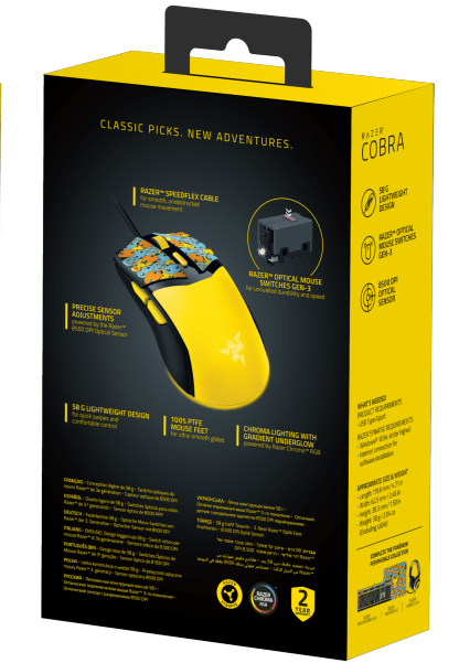 Razer Cobra Lightweight Wired Gaming Mouse with Razer Chroma™ RGB, Pokémon Kanto Starters Edition