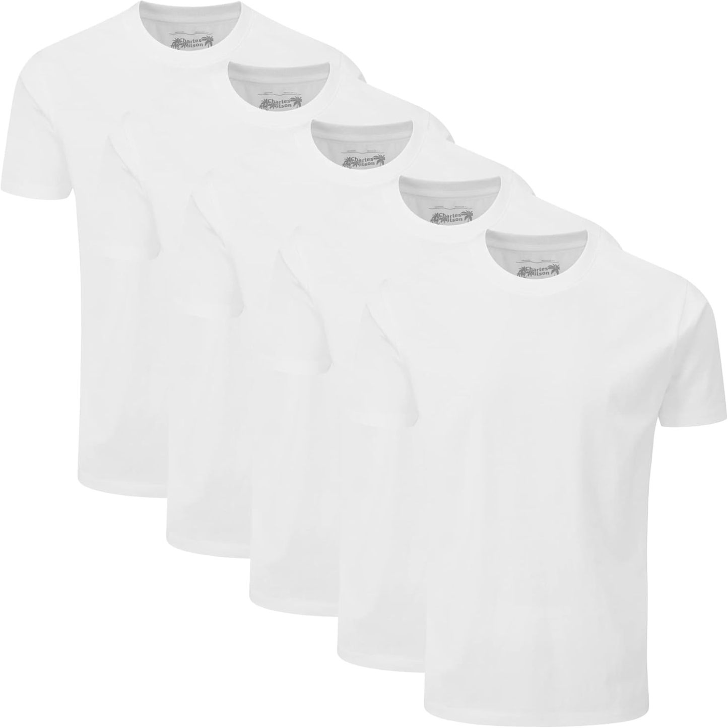 Charles Wilson Men's 5 Pack Crew Neck T-Shirt