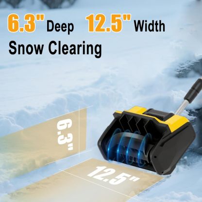 Cordless Snow Shovel, 21V Electric Cordless Snow Blower with Battery and Charger, 19FT Throw Distance, Lightweight 9.9lb for Driveway, Steps, Patio, Sidewalk(Red)