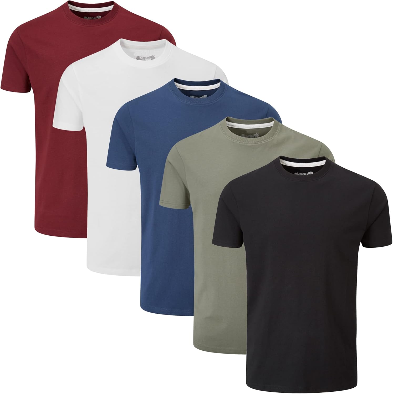 Charles Wilson Men's 5 Pack Crew Neck T-Shirt