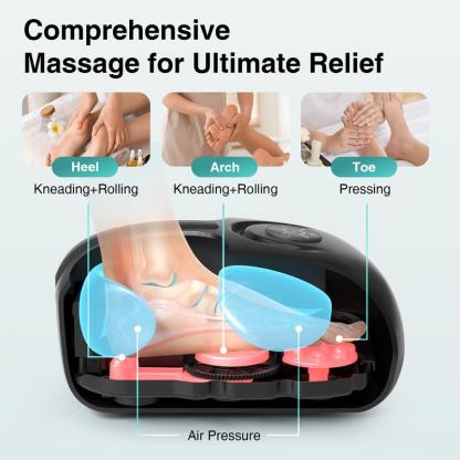 Nekteck Shiatsu Foot Massager Machine with Soothing Heat, Deep Kneading Therapy, Air Compression, Improve Blood Circulation and Foot Wellness Brown
