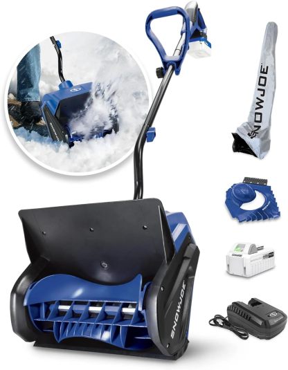 Snow Joe 24V Cordless Electric Snow Shovel Kit w/ Cover & Scraper, 13" Clearing Path, 400W Motor - Heavy-Duty Snow & Ice Removal for Driveway & Walkway, 24V-SS13-TV1