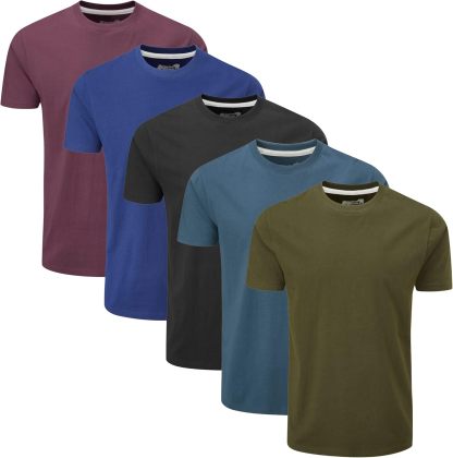 Charles Wilson Men's 5 Pack Crew Neck T-Shirt
