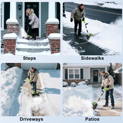 Cordless Snow Shovel, 21V Electric Cordless Snow Blower with Battery and Charger, 19FT Throw Distance, Lightweight 9.9lb for Driveway, Steps, Patio, Sidewalk(Red)