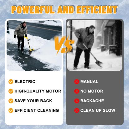 Cordless Snow Shovel, 21V Electric Cordless Snow Blower with Battery and Charger, 19FT Throw Distance, Lightweight 9.9lb for Driveway, Steps, Patio, Sidewalk(Red)