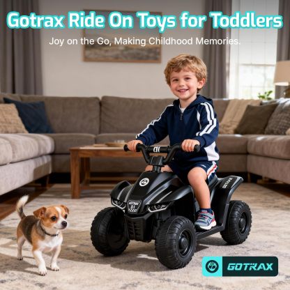 Gotrax RT1 Ride on Toys for Toddlers 1.5-4, Safe 12V Lead-acid Battery up to 80 Minutes, Forward/Reverse 2 Gears, Max 1.5MPH Speed&8" Big Tire, Electric Vehicle ATV Car Best Gift for Age1.5–4 Boy Girl