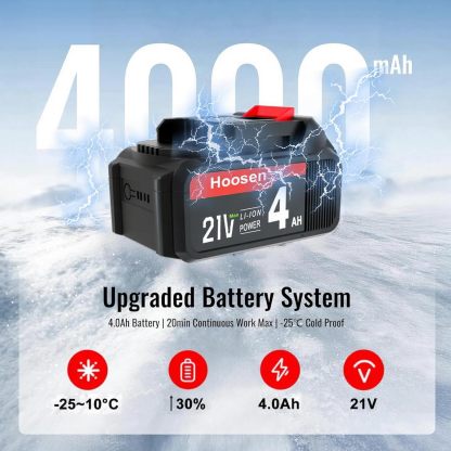 Cordless Snow Shovel, 21V Electric Cordless Snow Blower with Battery and Charger, 19FT Throw Distance, Lightweight 9.9lb for Driveway, Steps, Patio, Sidewalk(Red)