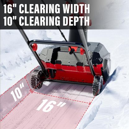 MZK 15.9-Inch Electric Walk-Behind Snow Blower with 20ft Throwing Distance, Electric Snow Blower with 13-Amp Motor,Directional Chute Control, Black