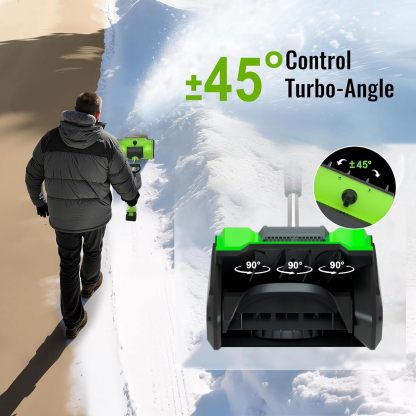 Cordless Snow Shovel, 21V Electric Cordless Snow Blower with Battery and Charger, 19FT Throw Distance, Lightweight 9.9lb for Driveway, Steps, Patio, Sidewalk(Red)