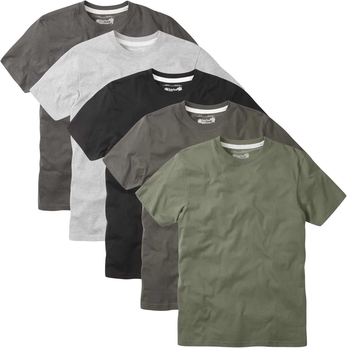 Charles Wilson Men's 5 Pack Crew Neck T-Shirt