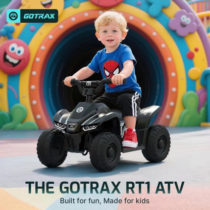 Gotrax RT1 Ride on Toys for Toddlers 1.5-4, Safe 12V Lead-acid Battery up to 80 Minutes, Forward/Reverse 2 Gears, Max 1.5MPH Speed&8" Big Tire, Electric Vehicle ATV Car Best Gift for Age1.5–4 Boy Girl