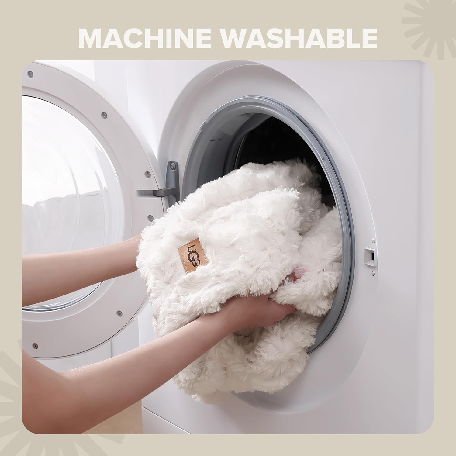 UGG Adalee Faux Fur Throw Blanket Luxury Lightweight Cozy Soft Throw for Couch Bed or Chair Hypoallergenic Machine Washable Double-Sided Fluffy Blanket Home Decor, 50-inch x 70-inch, Seal Grey