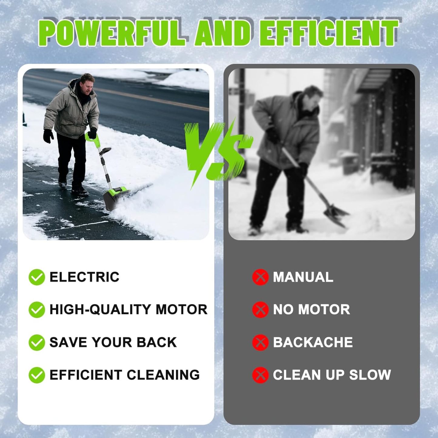 Cordless Snow Shovel, 21V Electric Cordless Snow Blower with Battery and Charger, 19FT Throw Distance, Lightweight 9.9lb for Driveway, Steps, Patio, Sidewalk(Red)