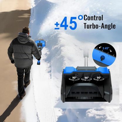 Cordless Snow Shovel, 21V Electric Cordless Snow Blower with Battery and Charger, 19FT Throw Distance, Lightweight 9.9lb for Driveway, Steps, Patio, Sidewalk(Red)