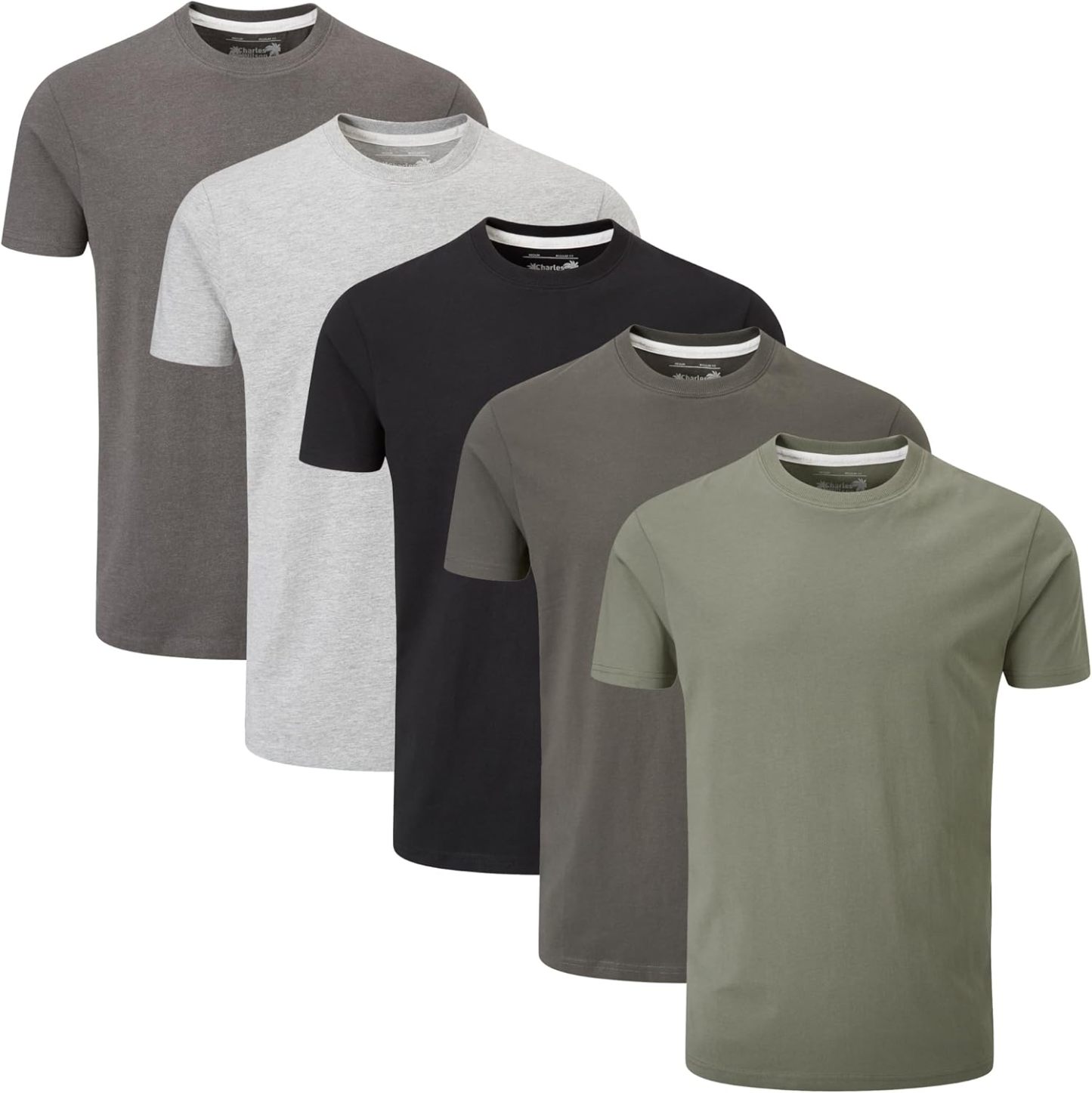 Charles Wilson Men's 5 Pack Crew Neck T-Shirt