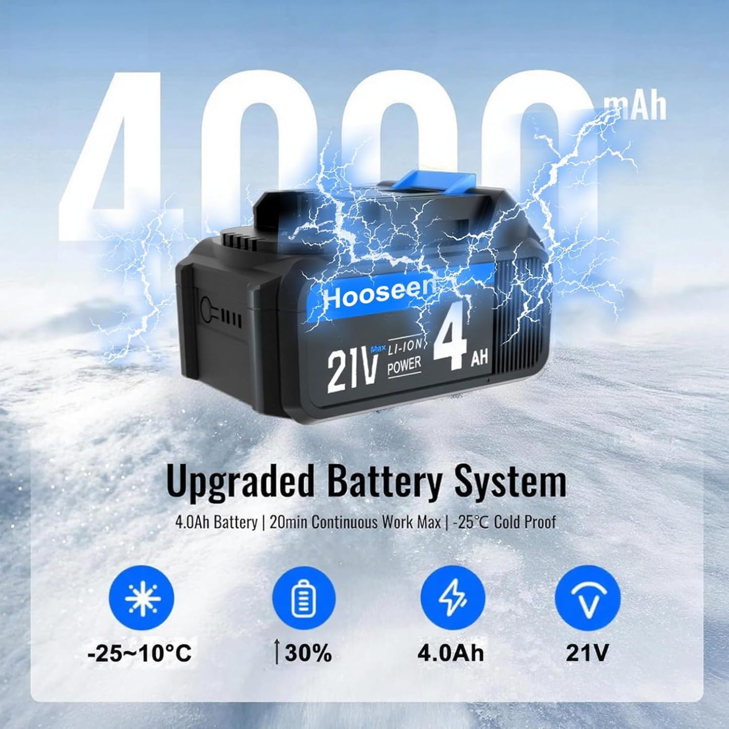 Cordless Snow Shovel, 21V Electric Cordless Snow Blower with Battery and Charger, 19FT Throw Distance, Lightweight 9.9lb for Driveway, Steps, Patio, Sidewalk(Red)