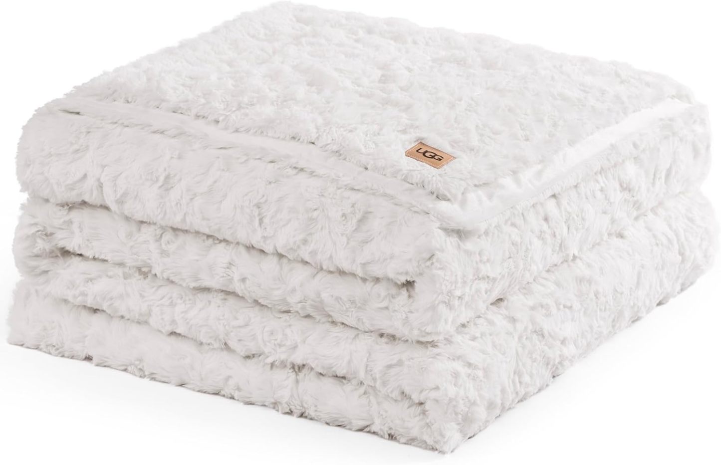 UGG Adalee Faux Fur Throw Blanket Luxury Lightweight Cozy Soft Throw for Couch Bed or Chair Hypoallergenic Machine Washable Double-Sided Fluffy Blanket Home Decor, 50-inch x 70-inch, Seal Grey