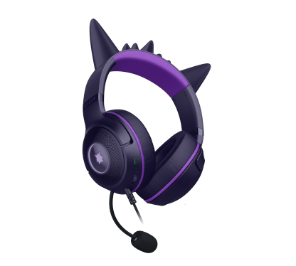 Razer Kraken Kitty V2 USB PC Gaming Headset, Stream Reactive, Pokemon Gengar Edition