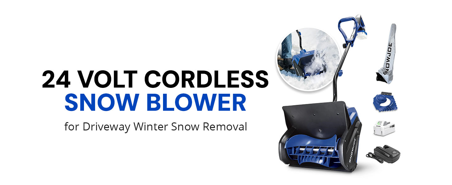Snow Joe IONMAX 24-Volt Cordless Battery-Powered Snow Shovel Bundle, 13-In, Blue