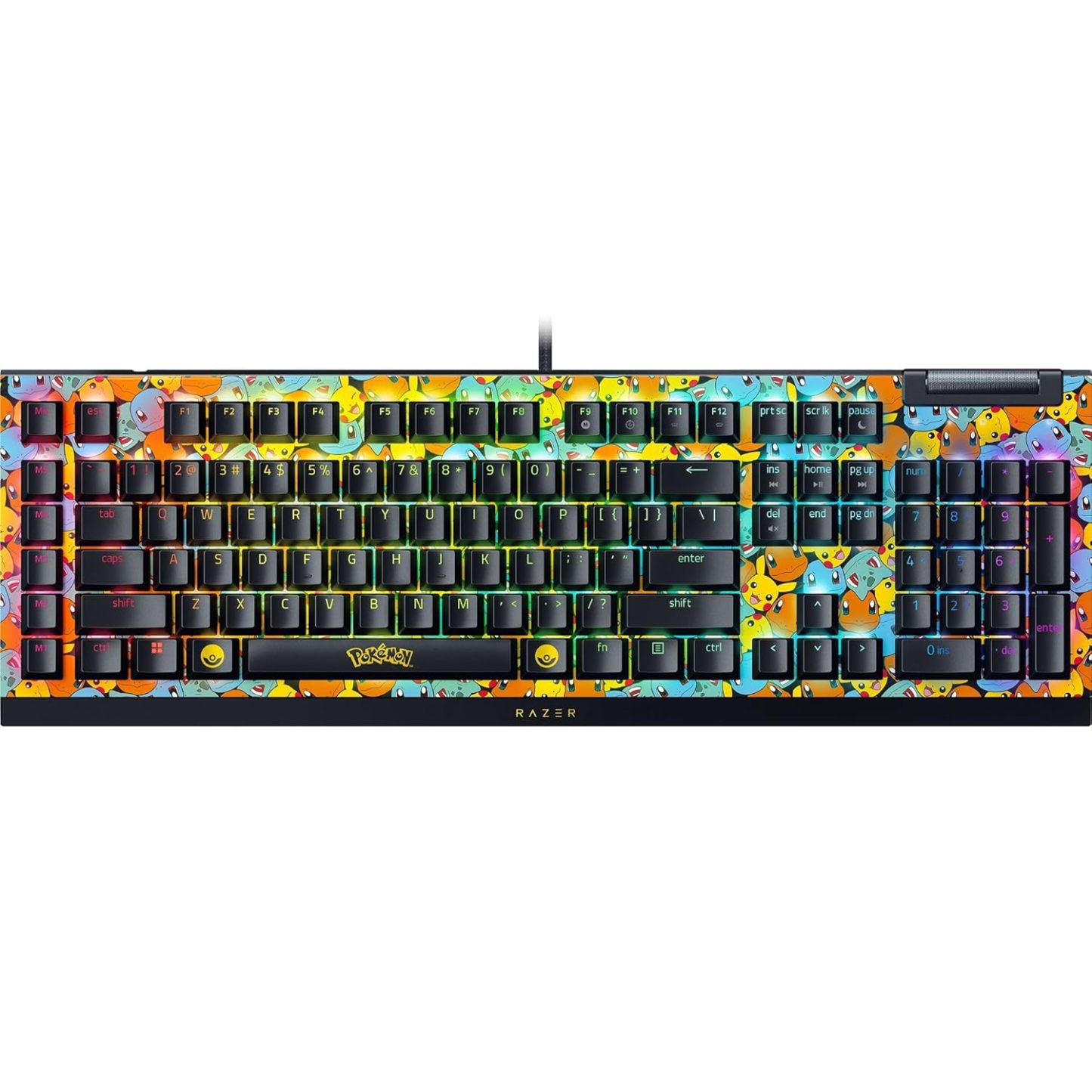 Razer BlackWidow V4 X Mechanical Gaming Keyboard: Green Switches Tactile & Clicky - 6 Macro Keys - Chroma RGB - Doubleshot ABS Keycaps - Sound Dampening & Stabilizers - Pokémon Edition