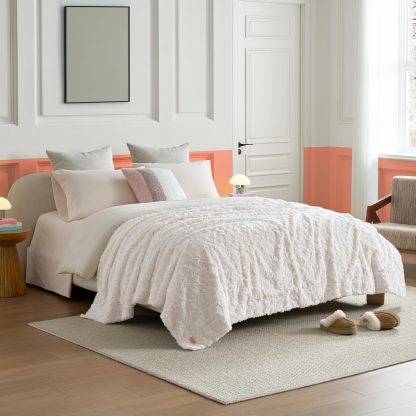 UGG Adalee Faux Fur Throw Blanket Luxury Lightweight Cozy Soft Throw for Couch Bed or Chair Hypoallergenic Machine Washable Double-Sided Fluffy Blanket Home Decor, 50-inch x 70-inch, Seal Grey